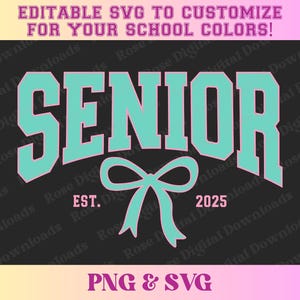 Coquette Senior class of 2025 PNG SVG | Trendy vintage shirt, Cute high school graduation sublimation varsity retro grad gift T-shirt design