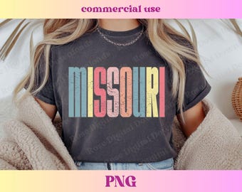 Pastel Missouri PNG | Trendy state shirt design | Distressed Vintage T-shirt Sublimation, Hometown gift, Trending Varsity MO state digital