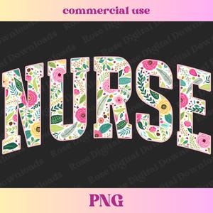 Peut inclure: Motif floral repr&eacute;sentant le mot "NURSE" en rose, blanc et jaune. Le fond est noir.