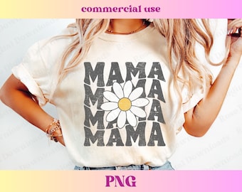 Mama Retro Daisies PNG | Groovy Daisy Png | Mom Shirt | Mother's Day Gift | Girl Mama | Floral mom PNG, Sublimation file, Digital Download