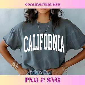 California PNG SVG | Trendy state shirt design | Retro Vintage T-shirt Sublimation | Hometown gift, Trending Varsity CA state digital