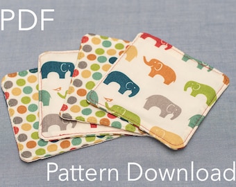 Make Your Own Cotton Fabric Coasters - Pattern PDF - DIY Easy Sewing