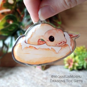 Dessert Derp Cinnamon Bun Ball Python Acrylic Keychain