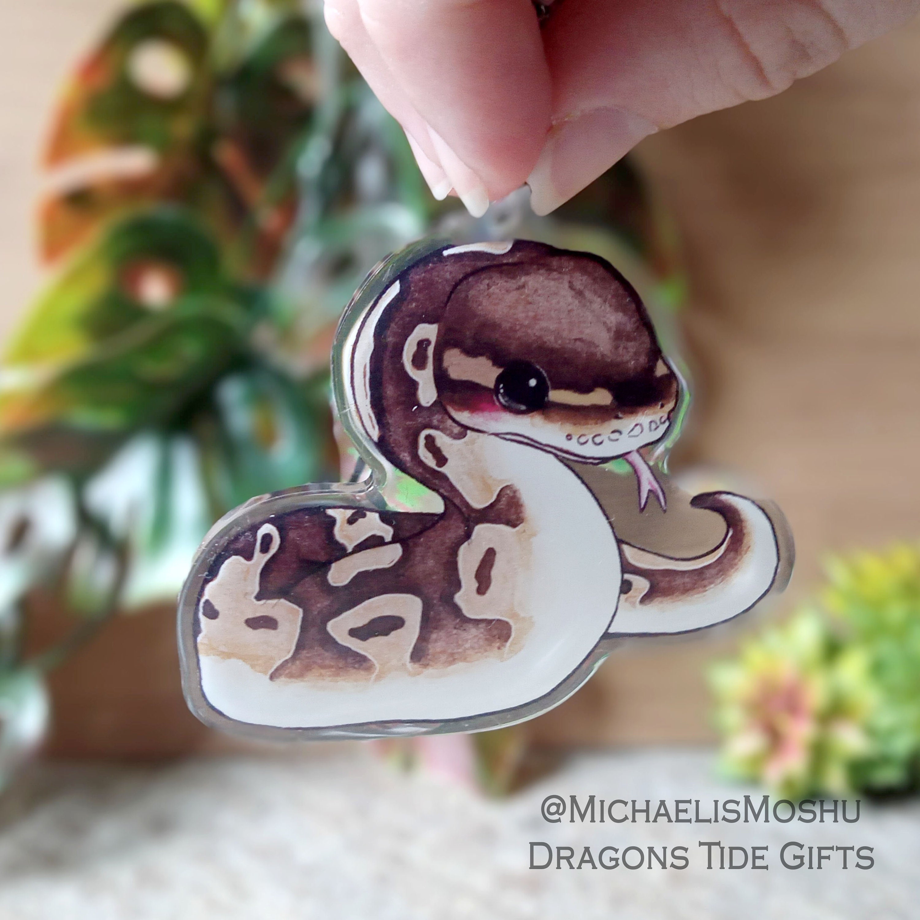 Cute Ball Python Acrylic Keychain Etsy Australia