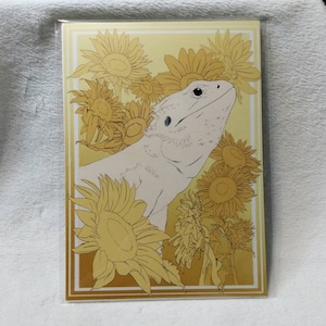 Bearded Dragon Floral Art Print