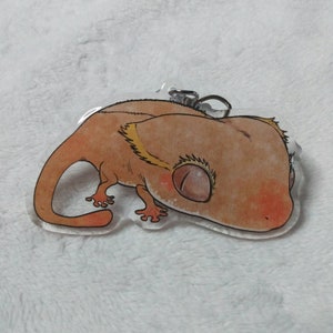 Cute Crested Gecko Acrylic Keychain