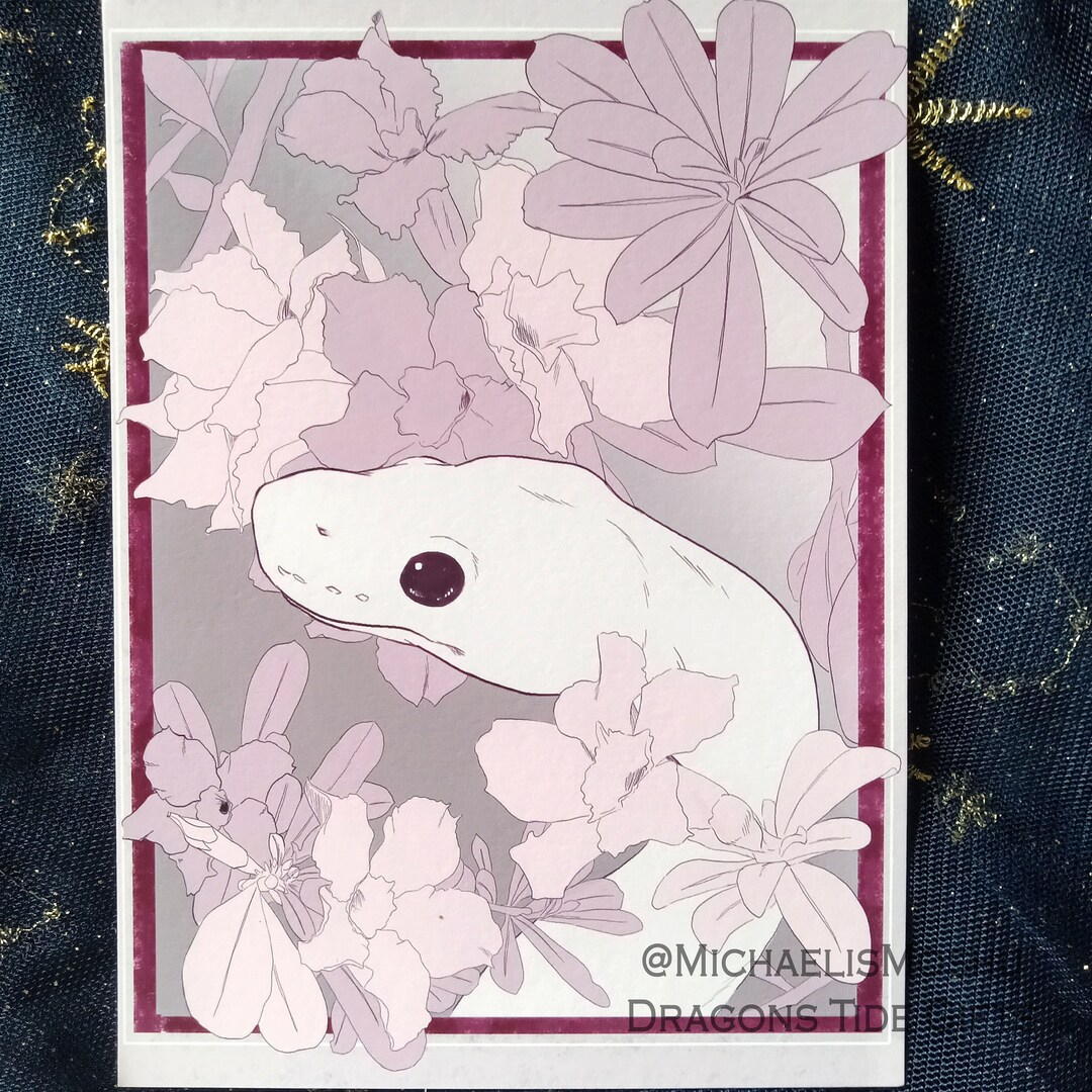 Ball Python Floral Art Print - Etsy
