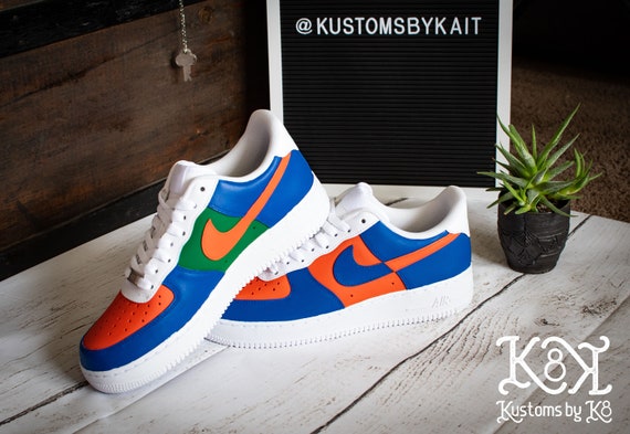 nike air force 1 blauw oranje