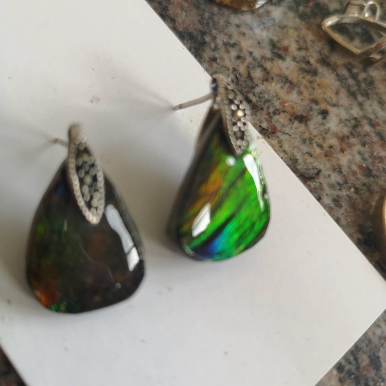 Ammolite earings