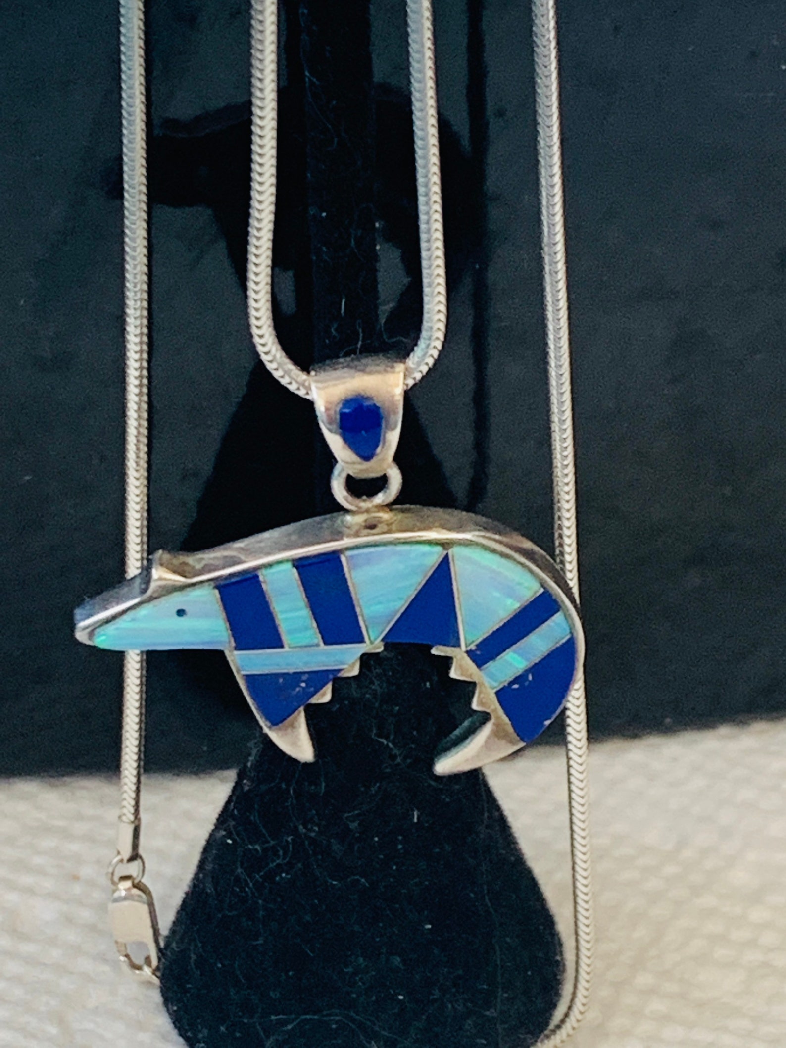 Zuni bear necklace sterling silver Etsy