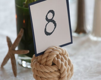 Monkey Fist Table Number Holders (set of ten natural color)