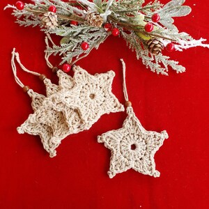 Primitive Star Ornaments - Set of 5 - Rustic Christmas Tree Decoration ...