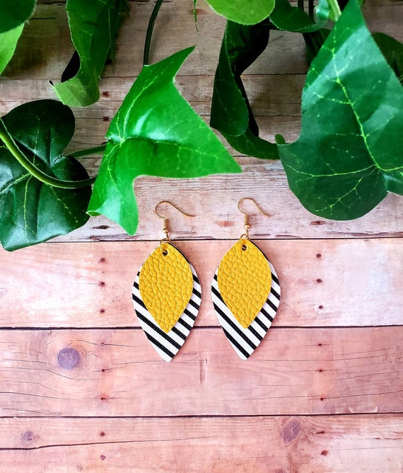 Faux leather leaf best sale earrings