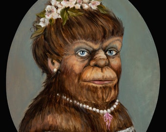 Sassy Squatch Print Bigfoot Big Foot Sasquatch  Giclee