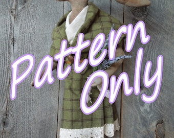 PATTERN for Scottish Hare, Doll Pattern, Heather the Scottish Hare, Soft Sculpture Pattern