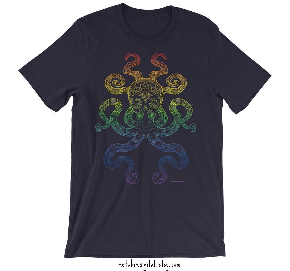 Rainbow Octopus Shirt Men's Shirt With Rainbow Zen - Etsy