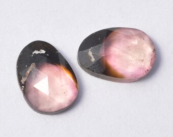 Tourmaline Polki Faceted 1.05 cts 8x10 mm 2 mm bi color Natural Tourmaline Loose Gemstone For making Beautiful Designer Jewelry 7479