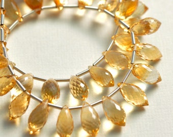 Earrings Pair Jewelry Making Wire Wrapping Loose Gemstone Briolettes 3 Pcs 15x14-17mm Citrine Quartz Faceted Fancy Briolettes