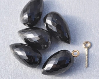 Black Diamond Lookalike Untreated 2199 Pure Inky Black Color Black Spinel Almond Shape Drops 23x7mm Approx 26 Carat August Birthstone