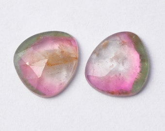 Tourmaline Polki Faceted 1.05 cts 8x10 mm 2 mm bi color Natural Tourmaline Loose Gemstone For making Beautiful Designer Jewelry 7479