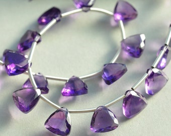 AAA Micro Faceted Rock Crystal Fancy Cut Trillion Pyramid Drop Gemstone Briolette Beads