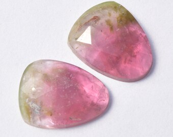 Tourmaline Polki Faceted 1.05 cts 8x10 mm 2 mm bi color Natural Tourmaline Loose Gemstone For making Beautiful Designer Jewelry 7479