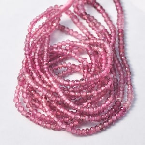 AAA Pink Tourmaline Gemstone Micro Faceted 2mm Rondelle Beads