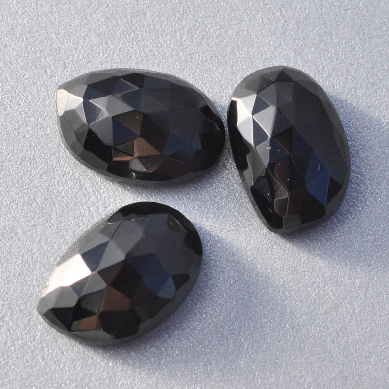 AAA Natural Black Spinel Rosecut Freeform Irregular Cabochon Gemstones