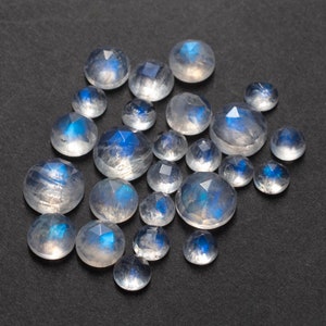 AAA Rainbow Moonstone 6mm/8mm/10mm Faceted Round Cabochon Gemstones