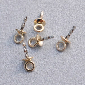 14k Gold Filled Small Setting Component with 3mm Cup for Half Drill Gems and Pearls