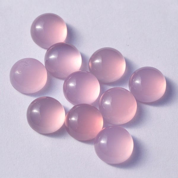 AAA Smooth Pink Chalcedony Round 6mm 8mm 10mm Cabochon Gemstones