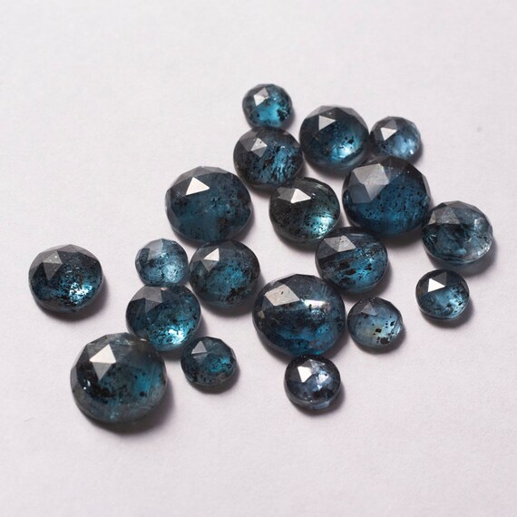 Teal Blue Moss Kyanite Rosecut Round 6mm/8mm/10mm Cabochon Gemstones