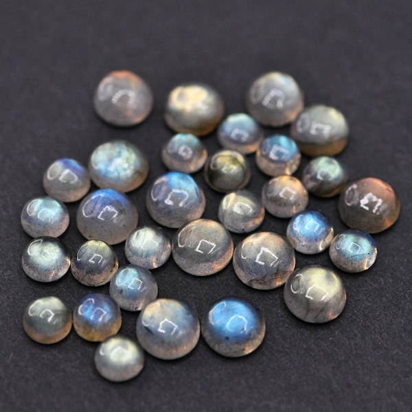 AAA Natural Labradorite Smooth 6mm or 8mm Round Cabochon Gemstones