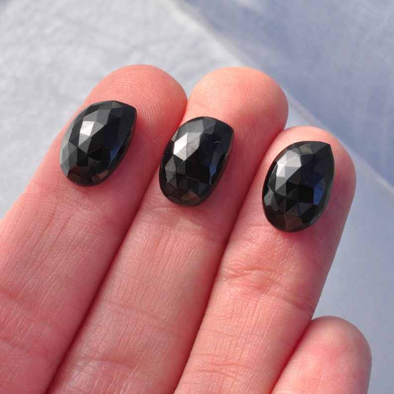 AAA Natural Black Spinel Rosecut Freeform Irregular Cabochon Gemstones