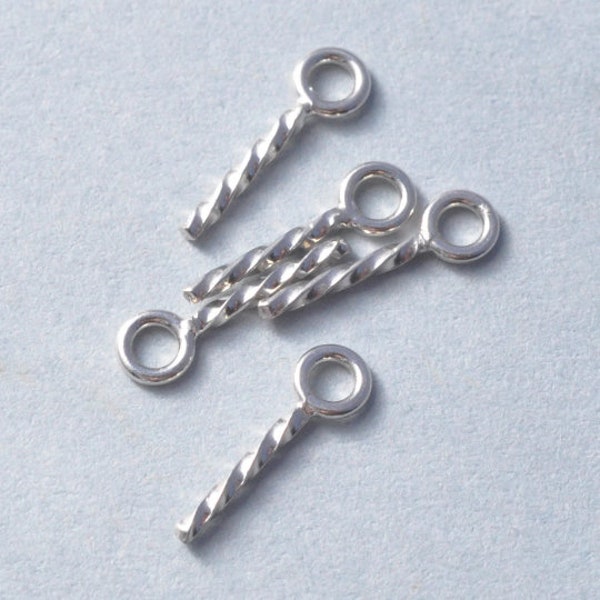 Sterling Silver Screw Eye Small Component for Half Drill Gems and Pearls