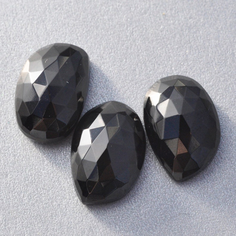AAA Natural Black Spinel Rosecut Freeform Irregular Cabochon Gemstones