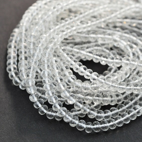 AAA Micro Faceted Rock Crystal Fancy Cut Trillion Pyramid Drop Gemstone Briolette Beads