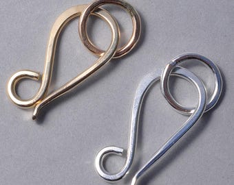 Handmade Gold Filled / Sterling Silver Hook Clasp Connector - Jewelry Supplies