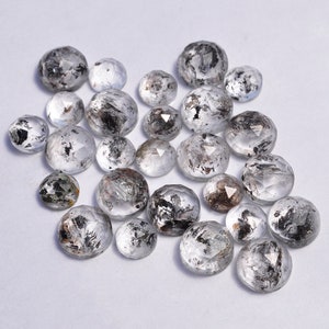 AAA Herkimer Diamond Faceted 6+mm & 8+mm Round Cabochon Gemstones