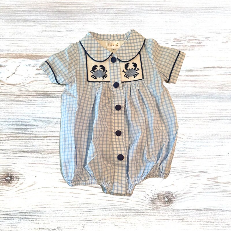 Khaki he is risen hand-smocked boy bubble