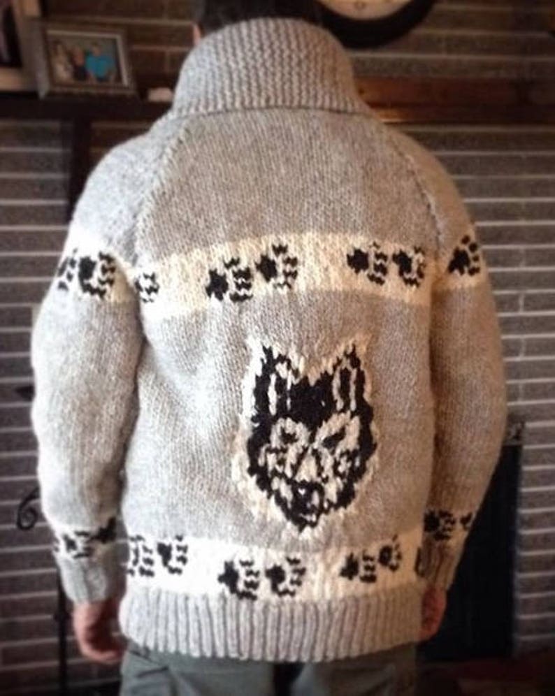Wolf Sweater PDF Pattern Salish Knitting Native Canadian West Coast