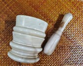 Wooden mortar and pestle