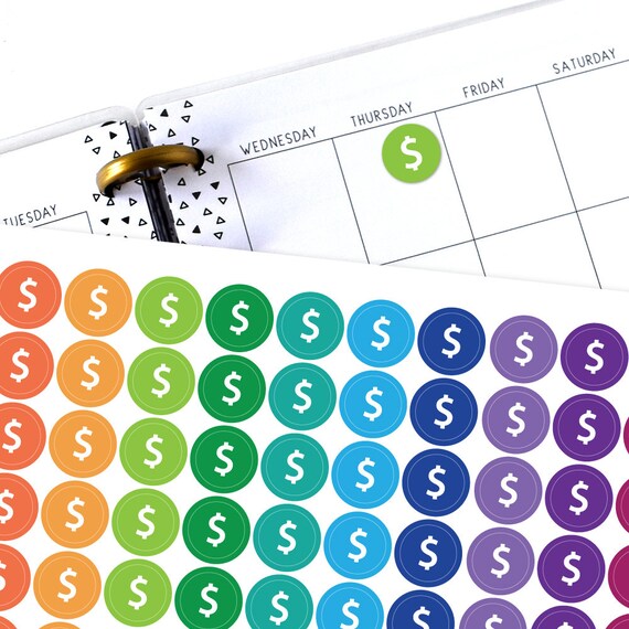 Dollar Sign, Planner Stickers, Budget Tracker, Money Planner, Spending Journal, Saving Challenge, Rent Due, Bill Payment, Pay Day