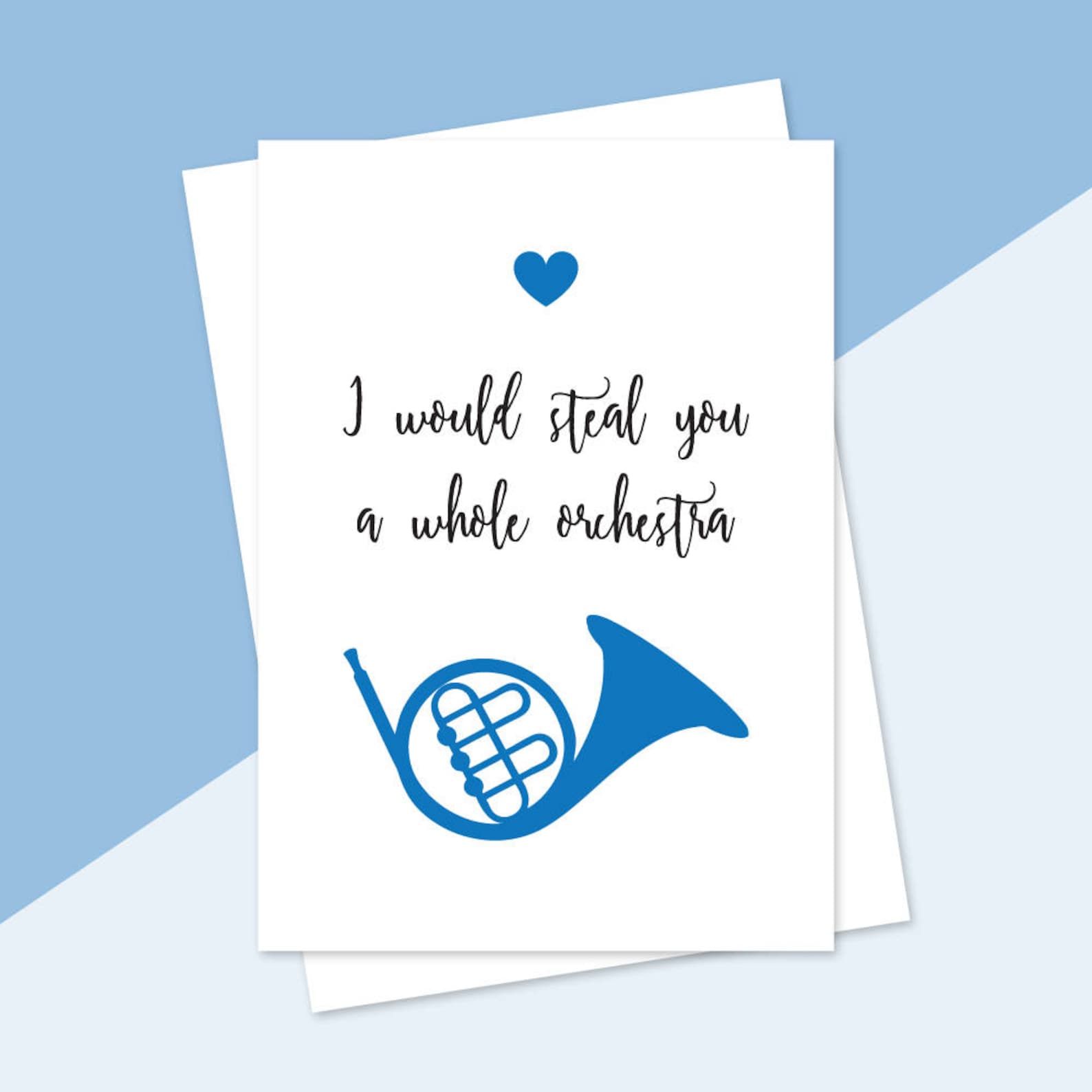 Blue French Horn I Would Steal You A Whole Orchestra Etsy