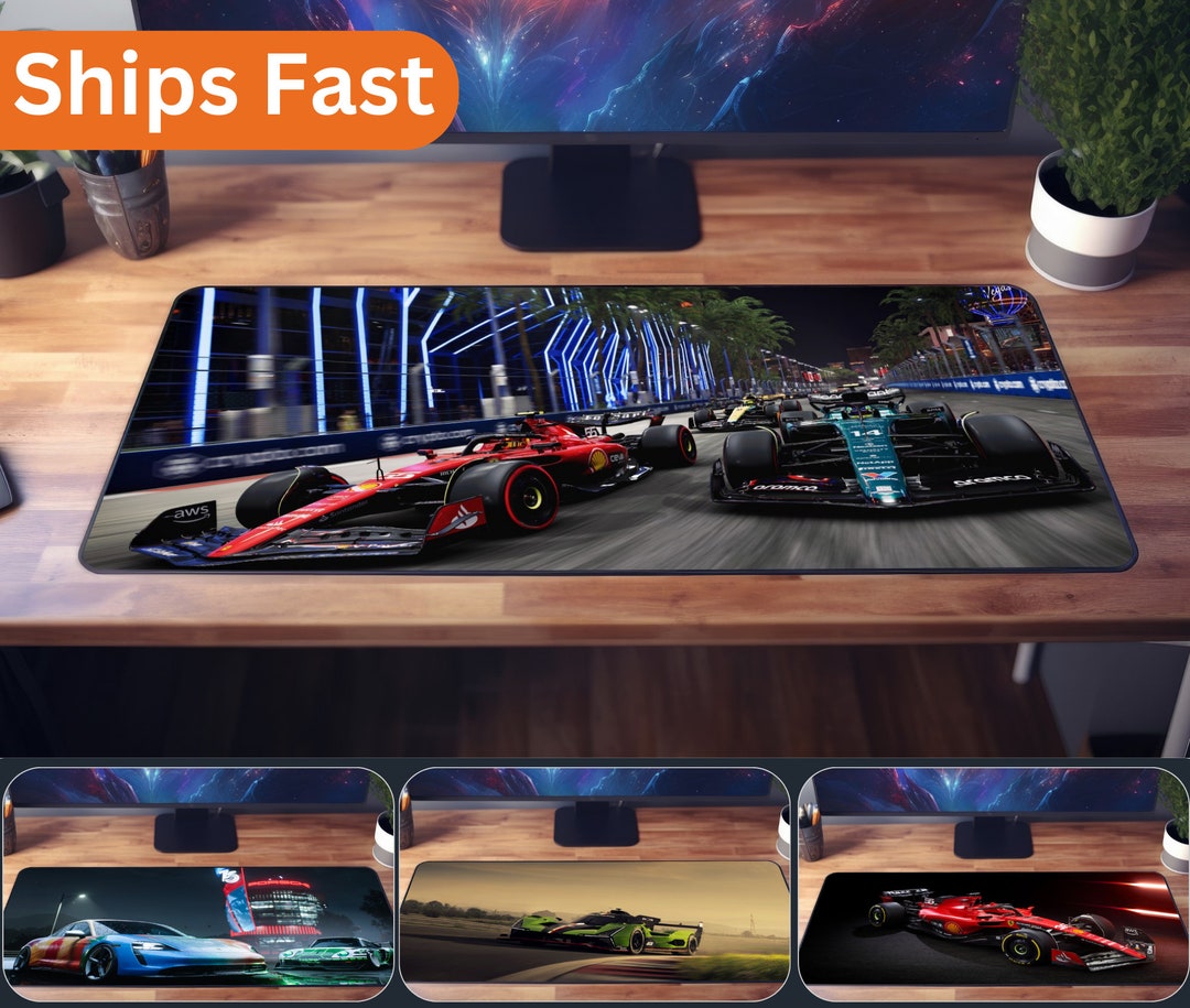 Car Desk Mat Mousepad for Race Car Lovers Long Desk Mat Mousepad for ...