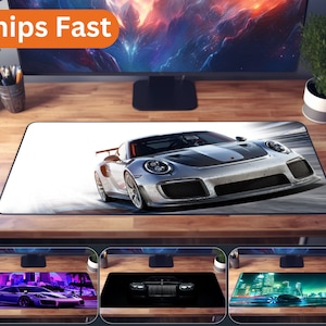Car Desk Mat Mousepad for Car Lovers Long Desk Mat Mousepad for Gamers Computer setups Desk Size Mats Birthday Gift Idea