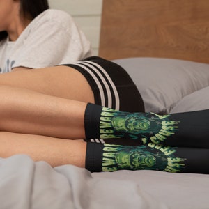 Horror Socks Sublimated Halloween Socks For Golfing Gifts For Him movie Socks For Soccer Life Socks For scary graphic Sock For Sports