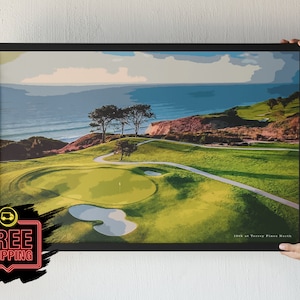 Torrey Pines Golf Poster | Framed Horizontal Poster | Torrey Pines | Golf Art | Art Print | Golf | Gift For Him | Travel Poster | Wall Decor