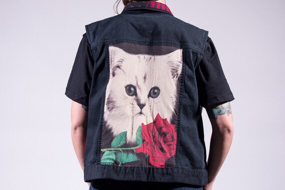 black denim vest jacket