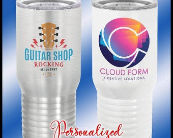 Custom Travel Mug, Personalized Travel Mug, Custom Tumbler, Permanent Color Mug- Not a Vinyl Sticker, Your Wording, Picture, Logo, 20 oz. SS